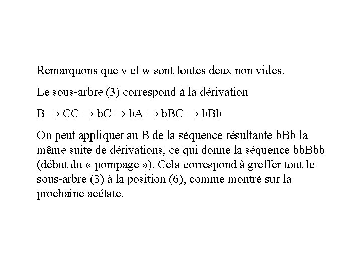 Remarquons que v et w sont toutes deux non vides. Le sous-arbre (3) correspond