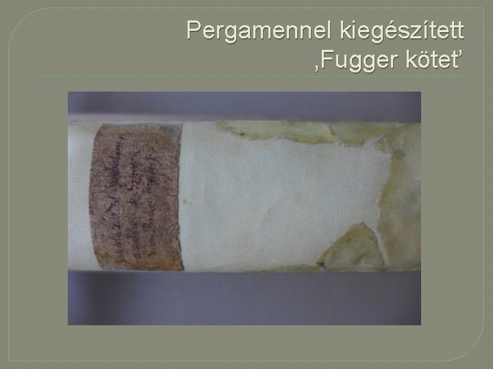 Pergamennel kiegészített ‚Fugger kötet’ 