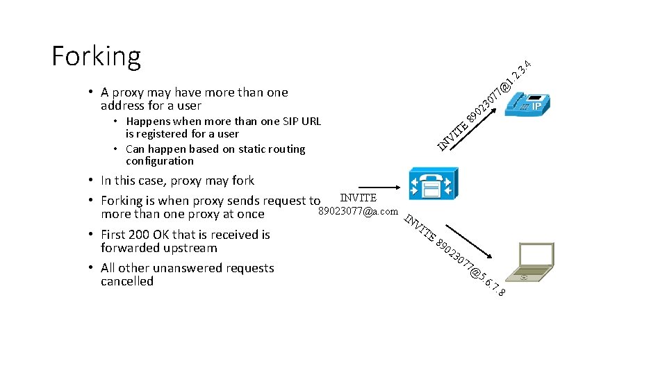 Forking • A proxy may have more than one address for a user 7