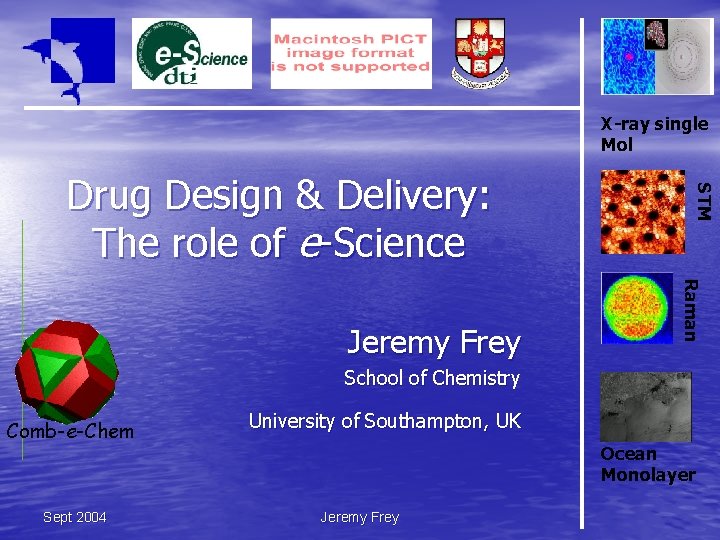 X-ray single Mol Raman Jeremy Frey STM Drug Design & Delivery: The role of