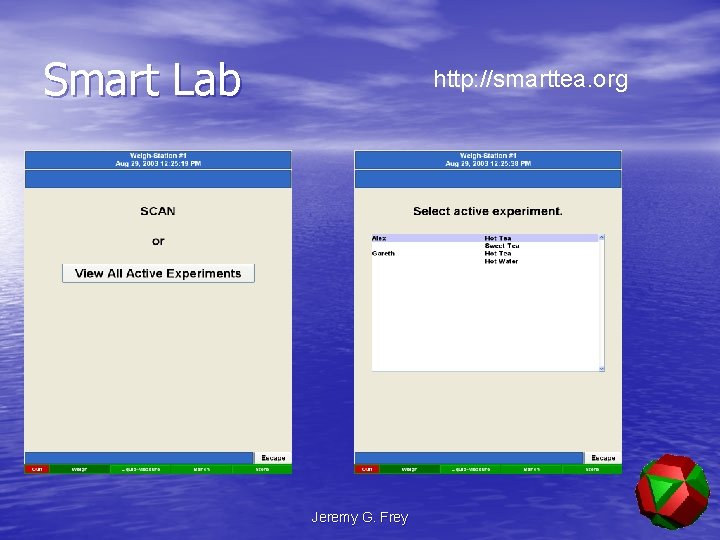 Smart Lab http: //smarttea. org Jeremy G. Frey 