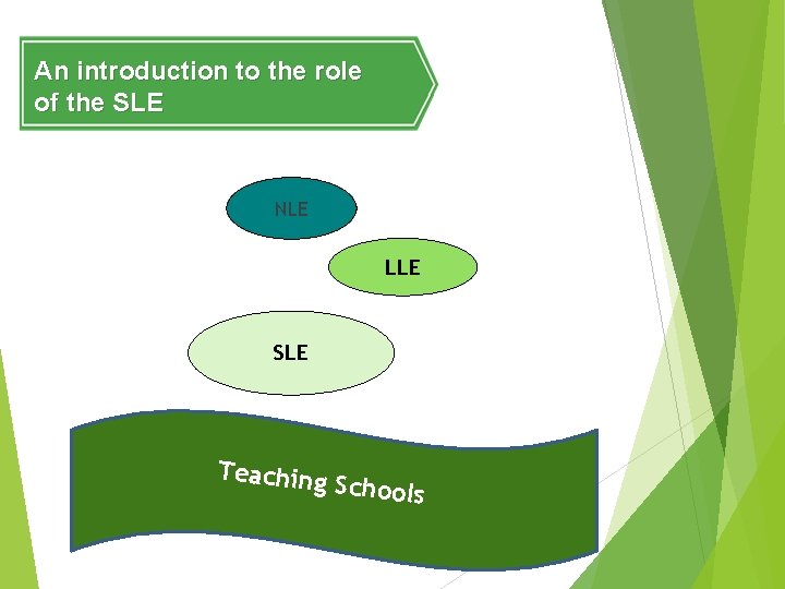 An introduction to the role of the SLE NLE LLE SLE Teaching Schools 