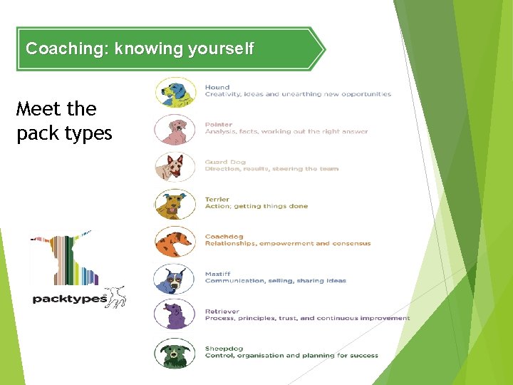 Coaching: knowing yourself Meet the pack types 