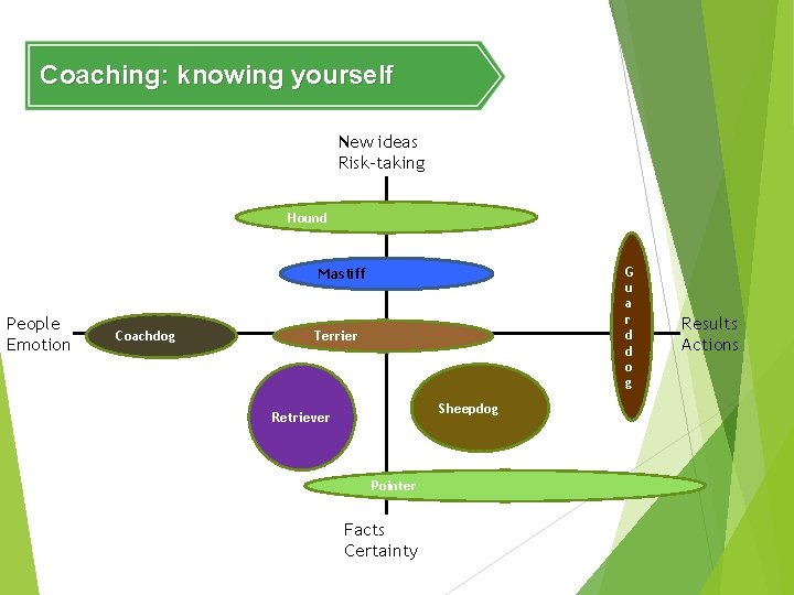 Coaching: knowing yourself New ideas Risk-taking Hound G u a r d d o