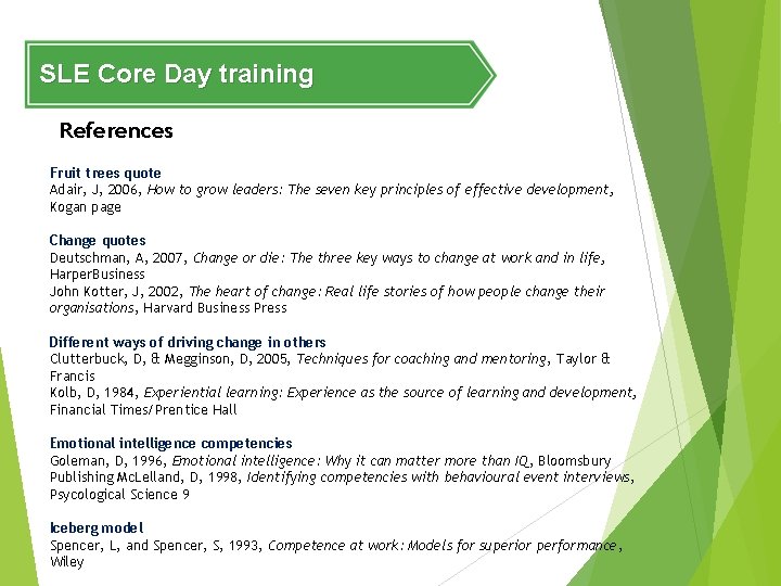 SLE Core Day training References Fruit trees quote Adair, J, 2006, How to grow