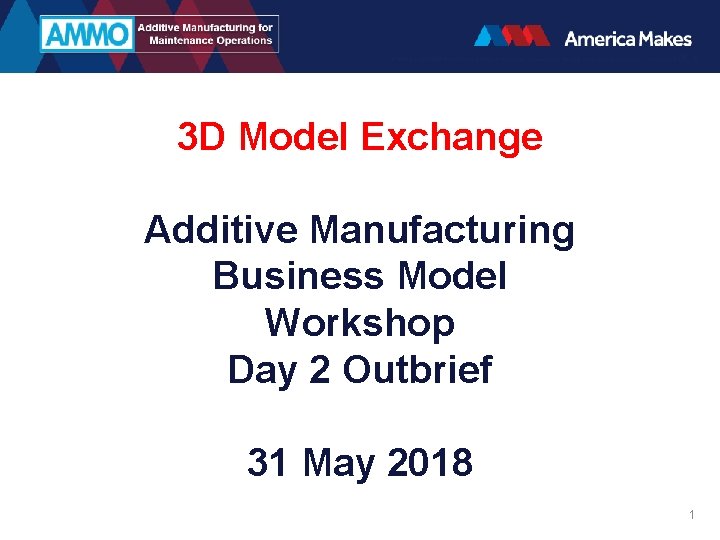 3 D Model Exchange Additive Manufacturing Business Model Workshop Day 2 Outbrief 31 May