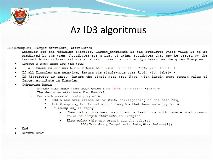 Az ID 3 algoritmus 