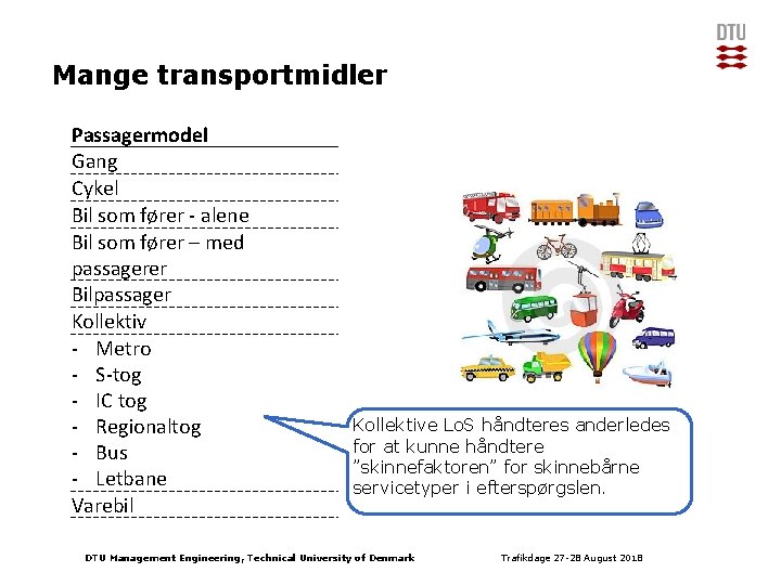 Mange transportmidler Passagermodel Gang Cykel Bil som fører - alene Bil som fører –