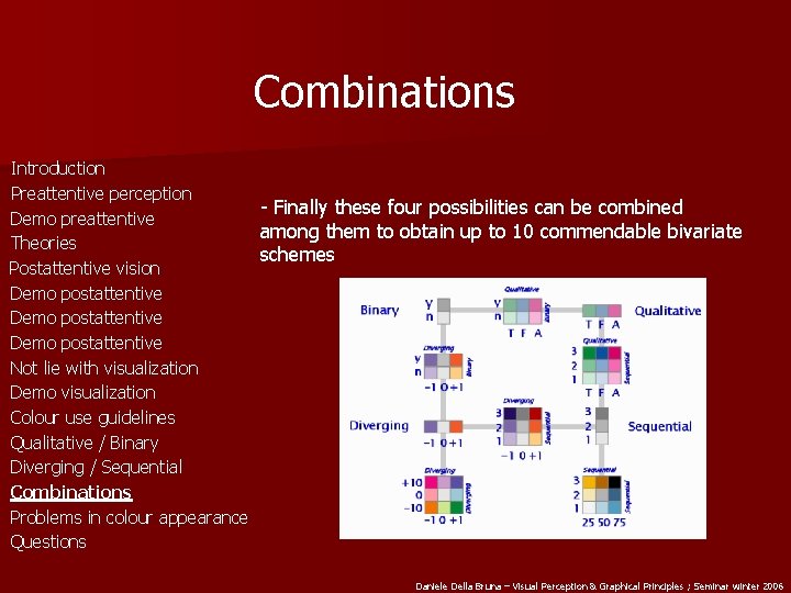 Combinations Introduction Preattentive perception - Finally these four possibilities can be combined Demo preattentive