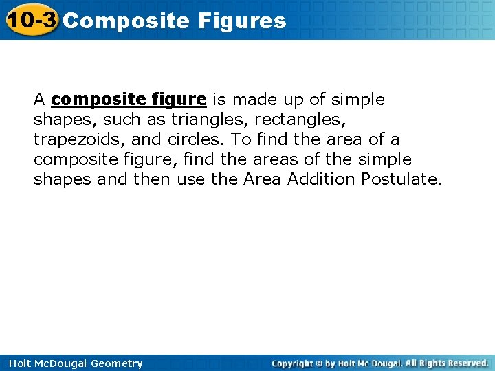 Basic Composed Figure 10 3 Composite Figures Warm Up Lesson Presentation
