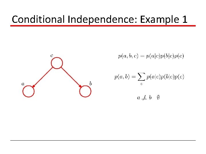 Conditional Independence: Example 1 