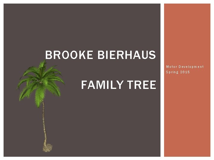 BROOKE BIERHAUS Motor Development Spring 2015 FAMILY TREE 