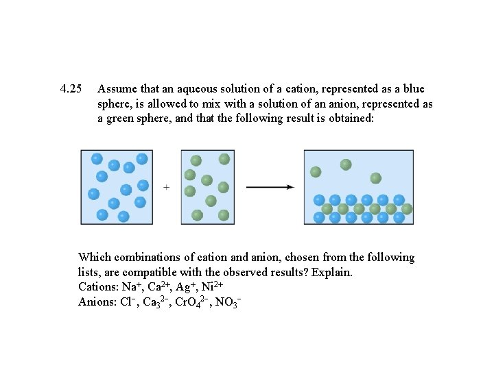 4. 25 Assume that an aqueous solution of a cation, represented as a blue