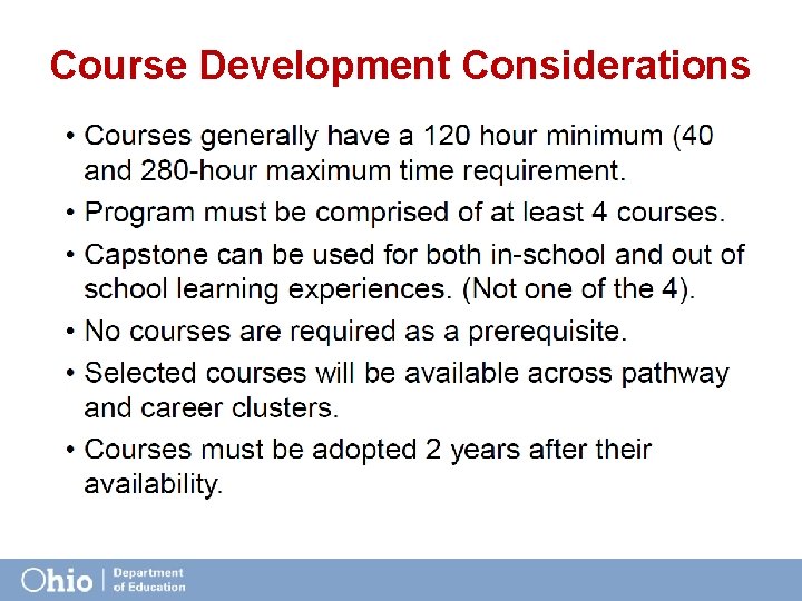 Course Development Considerations 