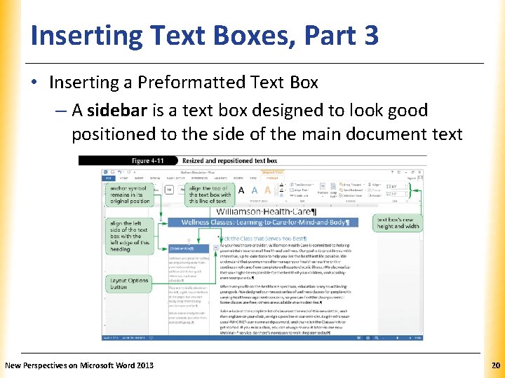 Inserting Text Boxes, Part 3 XP • Inserting a Preformatted Text Box – A