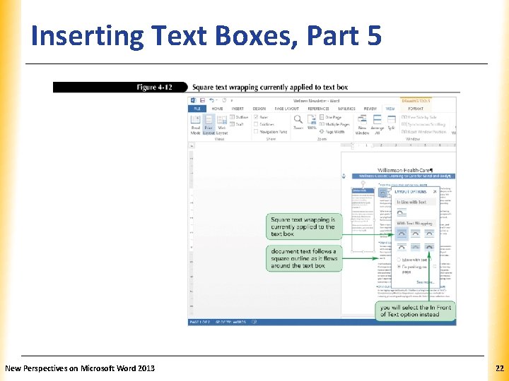 Inserting Text Boxes, Part 5 New Perspectives on Microsoft Word 2013 XP 22 