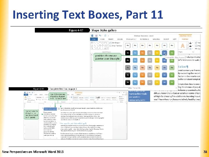 Inserting Text Boxes, Part 11 New Perspectives on Microsoft Word 2013 XP 28 