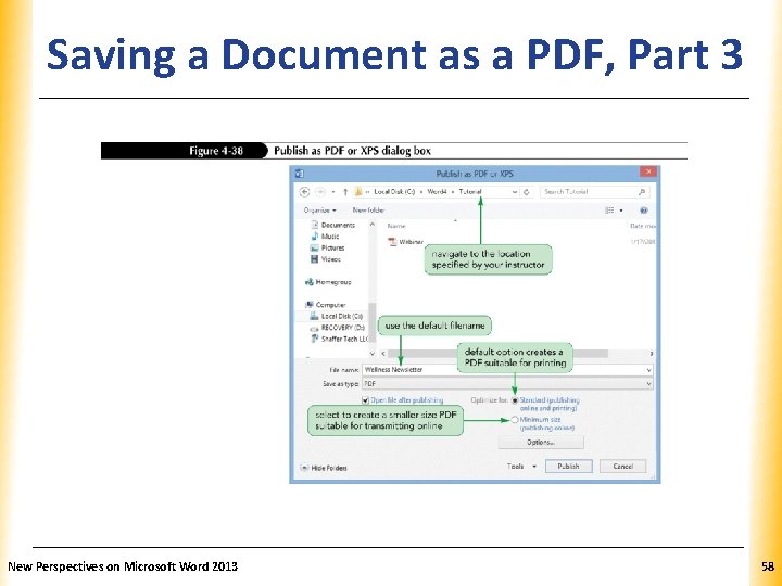 Saving a Document as a PDF, Part XP 3 New Perspectives on Microsoft Word