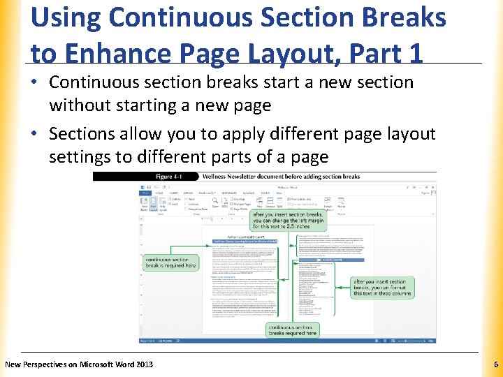 Using Continuous Section Breaks to Enhance Page Layout, Part 1 XP • Continuous section