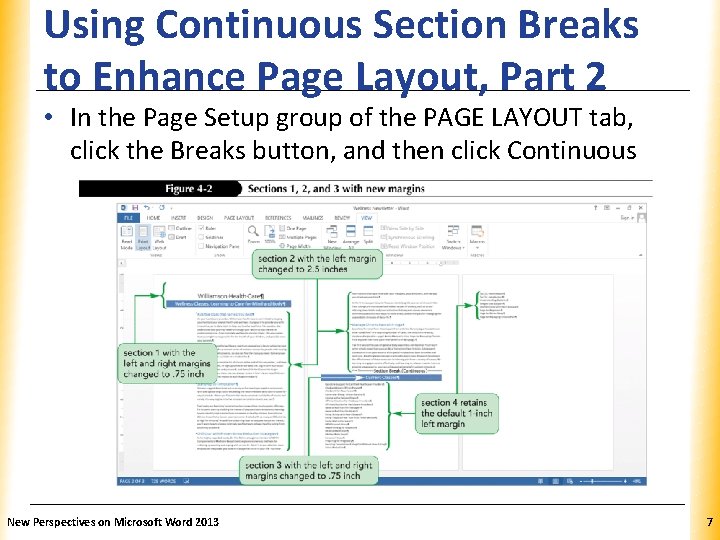 Using Continuous Section Breaks to Enhance Page Layout, Part 2 XP • In the