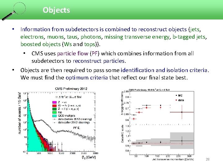 Objects • Information from subdetectors is combined to reconstruct objects (jets, electrons, muons, taus,