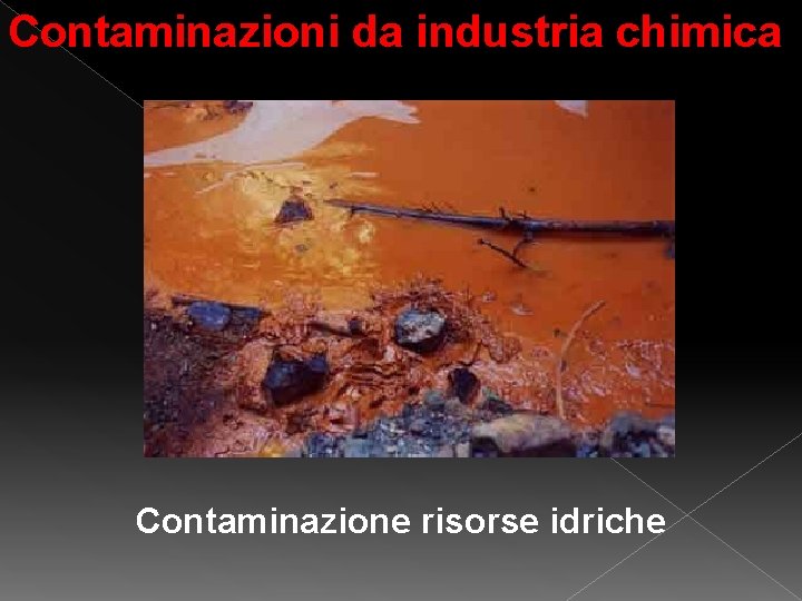 Contaminazioni da industria chimica Contaminazione risorse idriche Contaminazioni da industria chimica Contaminazione risorse idriche