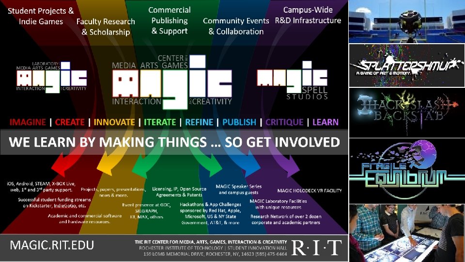 RIT Center for Media, Arts, Games, Interaction & Creativity MAGIC. RIT. EDU | WWW.