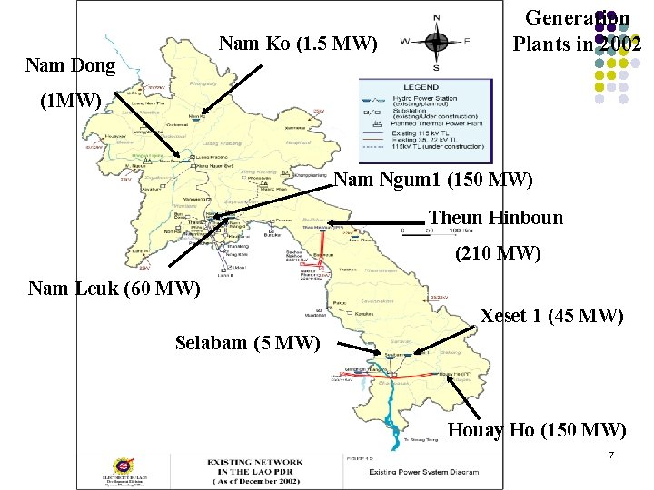 Nam Ko (1. 5 MW) Nam Dong Generation Plants in 2002 (1 MW) Nam