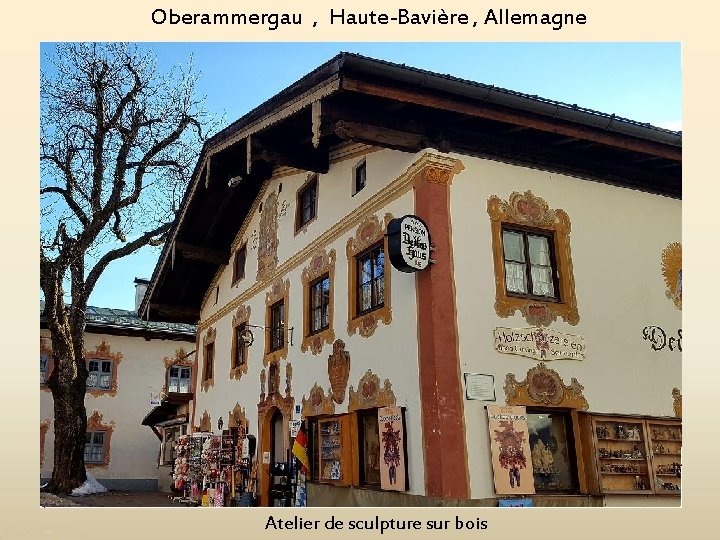 Oberammergau , Haute-Bavière , Allemagne Atelier de sculpture sur bois 