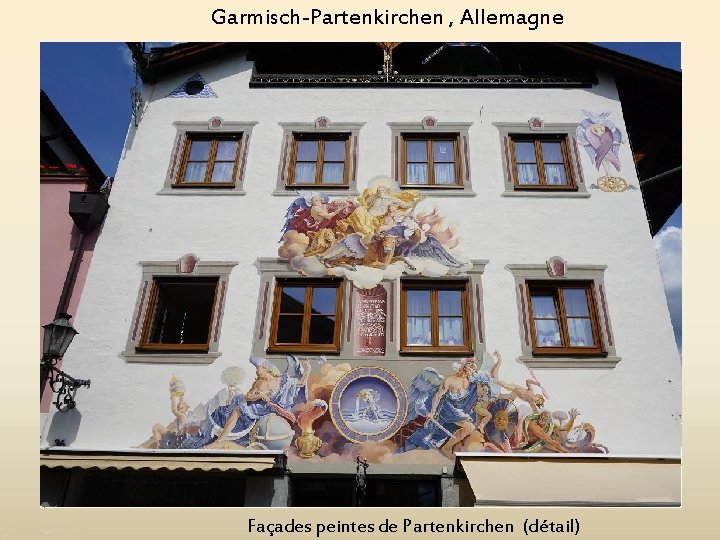 Garmisch-Partenkirchen , Allemagne Façades peintes de Partenkirchen (détail) 