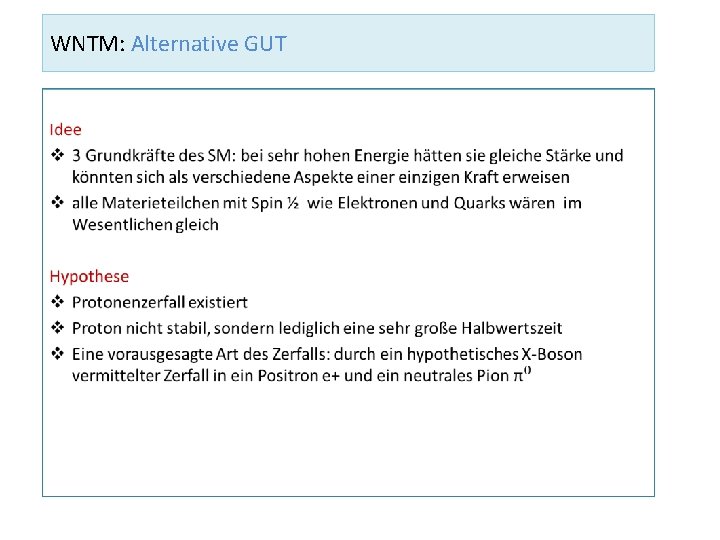WNTM: Alternative GUT 