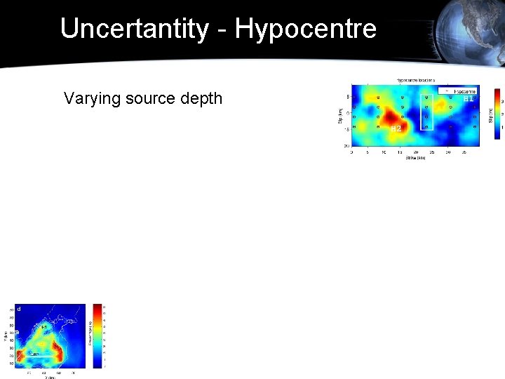 Uncertantity - Hypocentre Varying source depth 