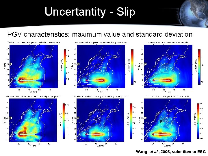 Uncertantity - Slip PGV characteristics: maximum value and standard deviation Wang et al. ,