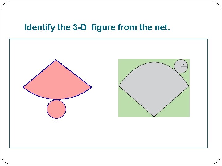Identify the 3 -D figure from the net. 