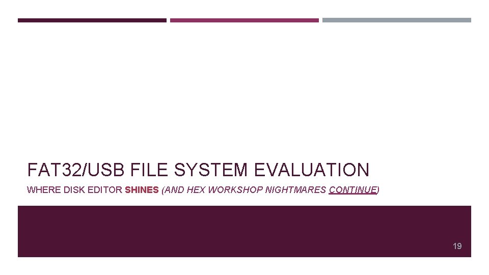 FAT 32/USB FILE SYSTEM EVALUATION WHERE DISK EDITOR SHINES (AND HEX WORKSHOP NIGHTMARES CONTINUE)