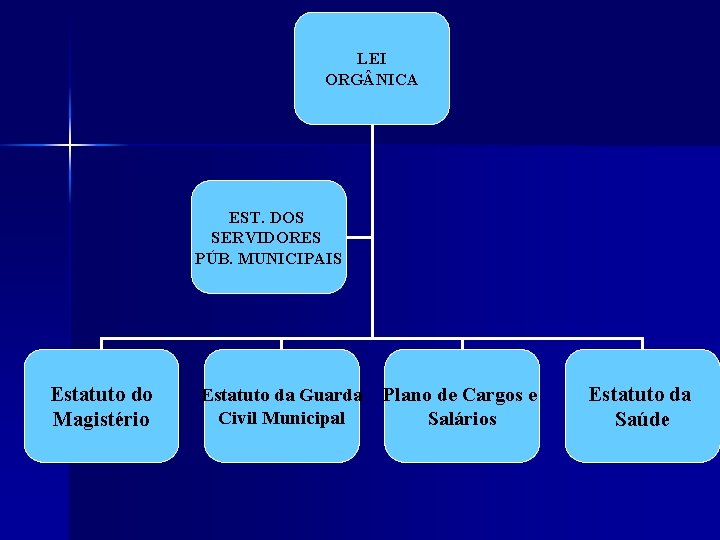 LEI ORG NICA EST. DOS SERVIDORES PÚB. MUNICIPAIS Estatuto do Magistério Estatuto da Guarda