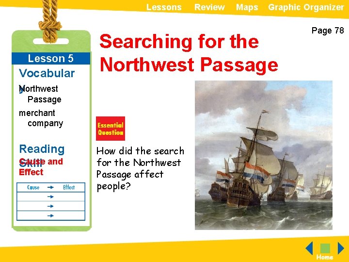 Lessons Lesson 5 Vocabular y Northwest Review Maps Graphic Organizer Searching for the Northwest