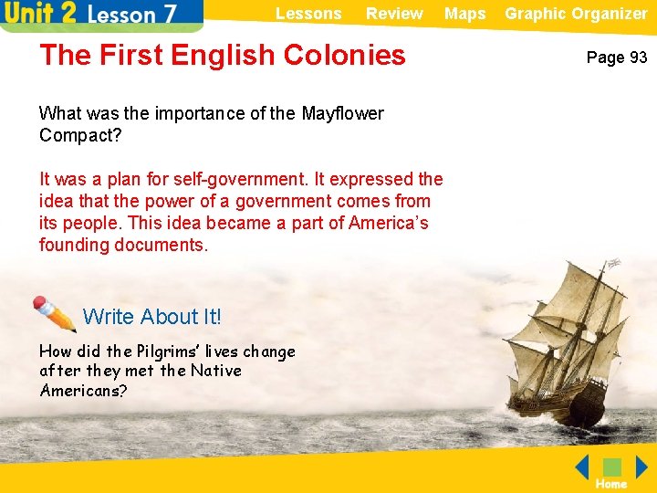 Lessons Review Maps Graphic Organizer The First English Colonies What was the importance of