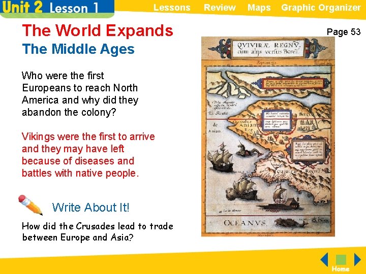 Lessons Review Maps Graphic Organizer The World Expands The Middle Ages Who were the