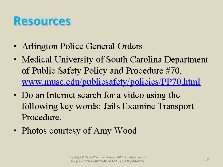 Resources • Arlington Police General Orders • Medical University of South Carolina Department of Resources • Arlington Police General Orders • Medical University of South Carolina Department of