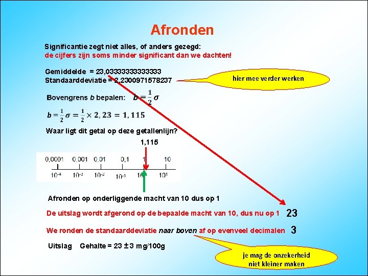 Afronden Significantie zegt niet alles, of anders gezegd: de cijfers zijn soms minder significant