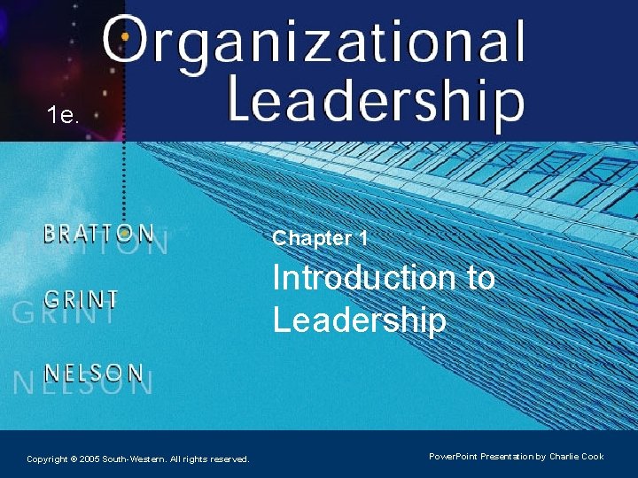 1 e Chapter 1 Introduction to Leadership Copyright