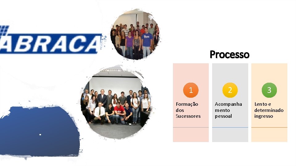 Processo 1 Formação dos Sucessores 2 3 Acompanha mento pessoal Lento e determinado ingresso Processo 1 Formação dos Sucessores 2 3 Acompanha mento pessoal Lento e determinado ingresso