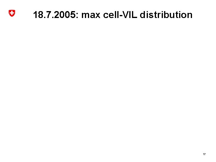 18. 7. 2005: max cell-VIL distribution 17 