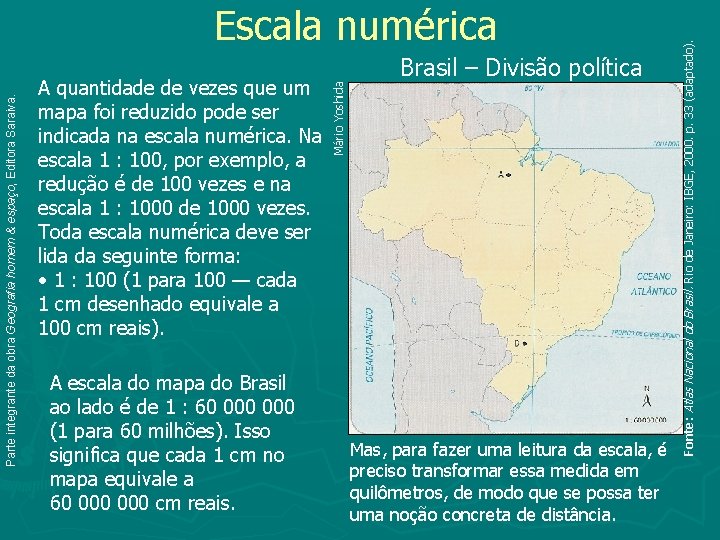 A escala do mapa do Brasil ao lado é de 1 : 60 000