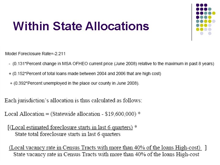 Within State Allocations Within State Allocations
