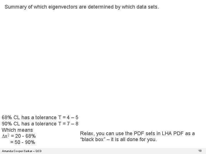 Summary of which eigenvectors are determined by which data sets. 68% CL has a Summary of which eigenvectors are determined by which data sets. 68% CL has a