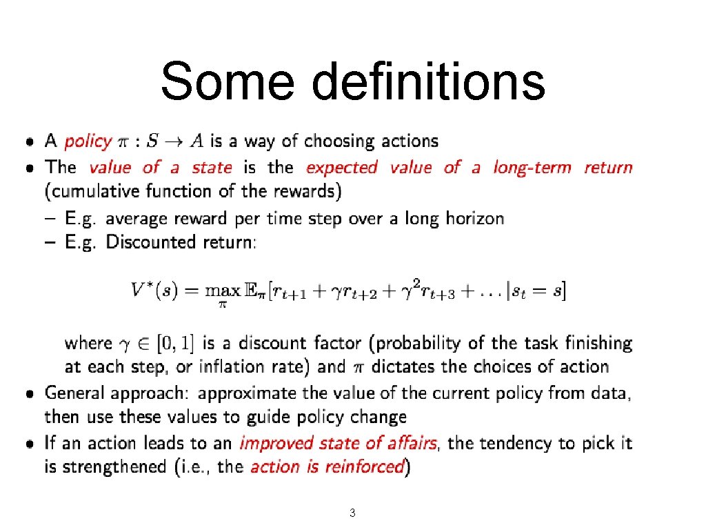 Some definitions 3 