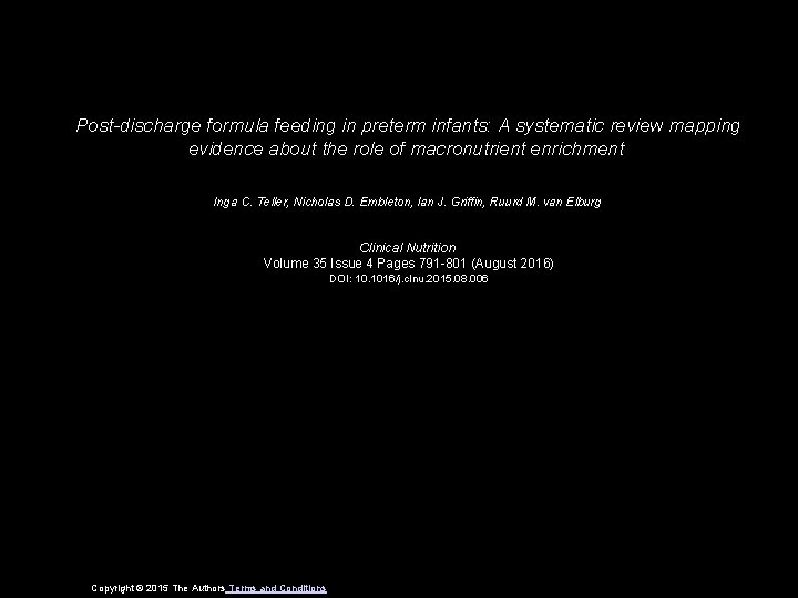 Post-discharge formula feeding in preterm infants: A systematic review mapping evidence about the role