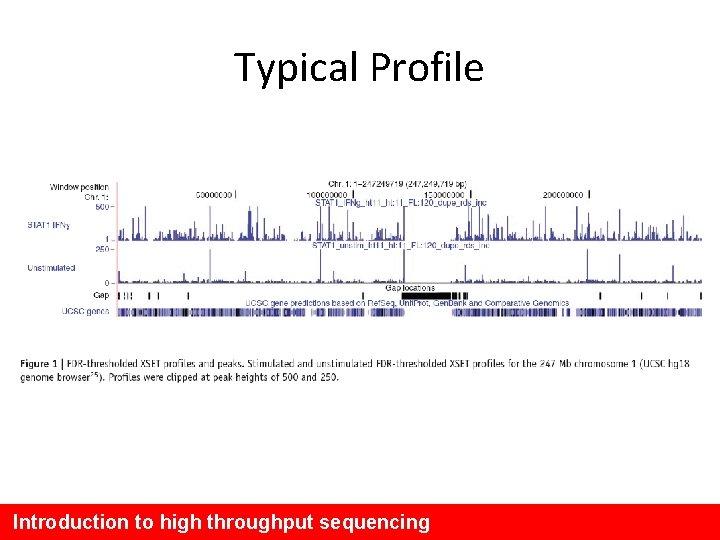 Typical Profile Introduction to high throughput sequencing 